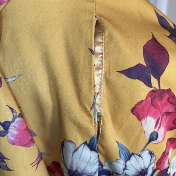 Myrtlewood of California Size M Yellow Floral A-Line Skirt Pockets Retro - Picture 3 of 5